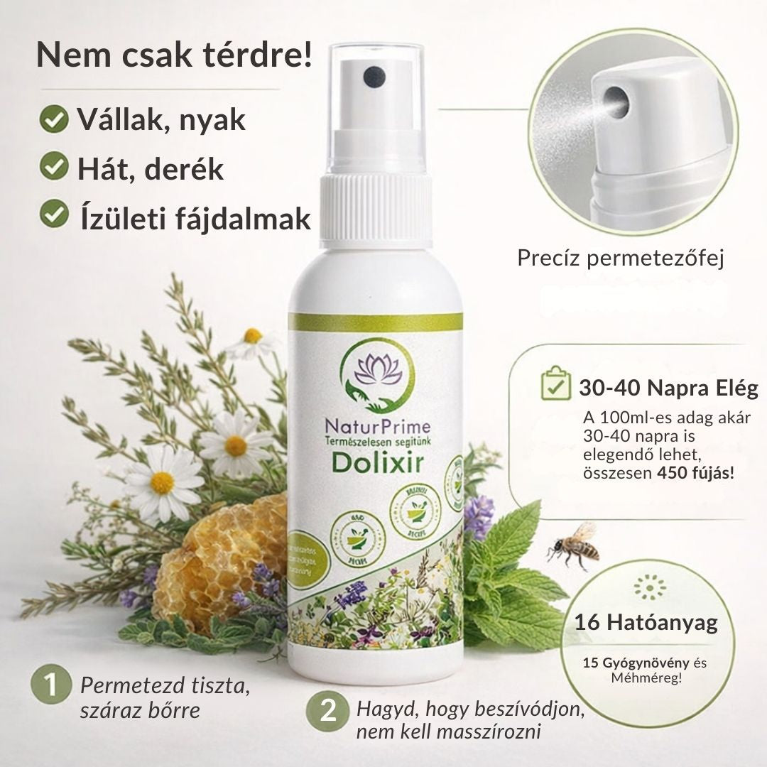 Dolixir Bee Active - Fájdalomcsillapító Gyógynövényes Spray 100ml (NaturPrime) - AktívTérd